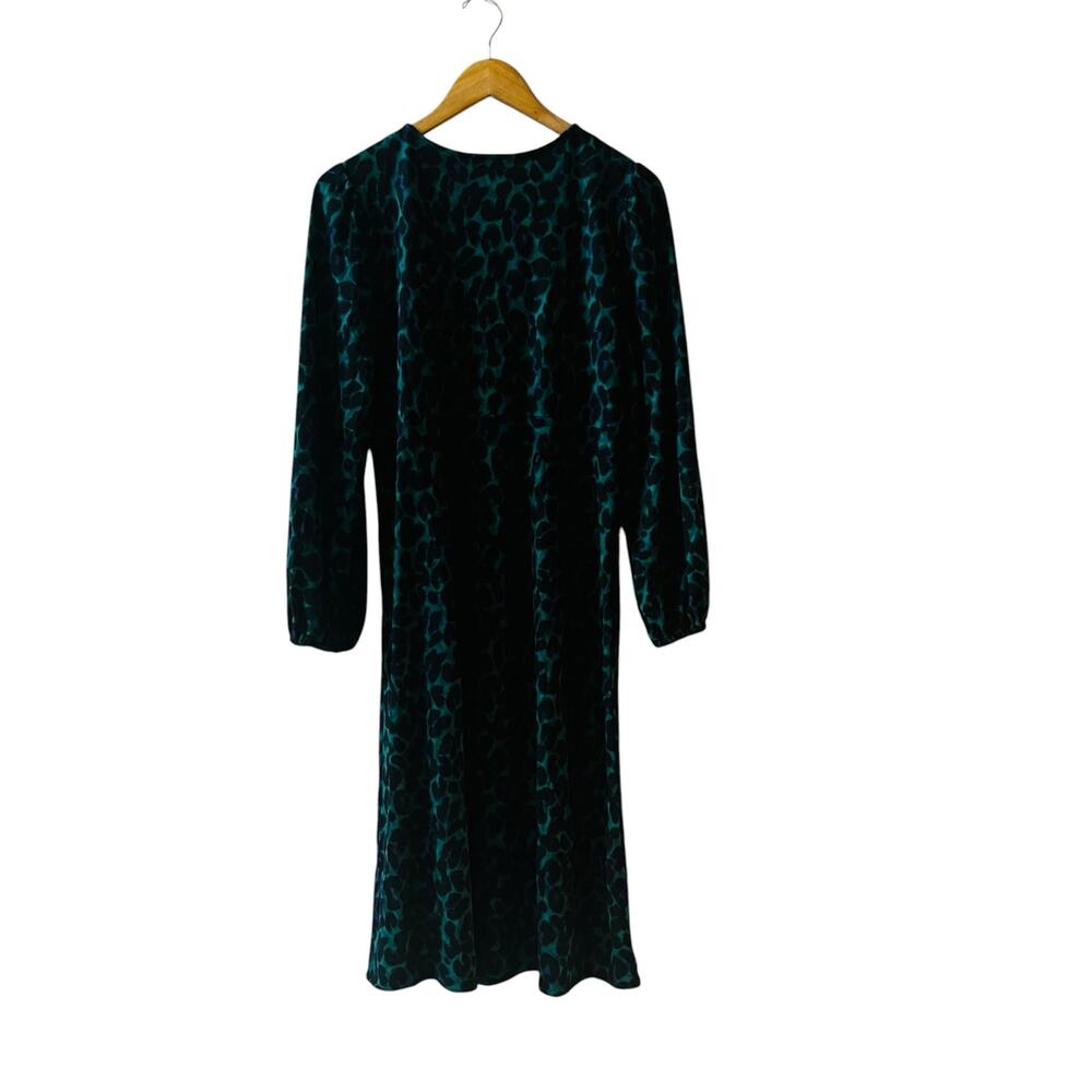 J. Jill Leopard Print A Line Dress Size SP Small Petite Green Multi - Picture 3 of 8